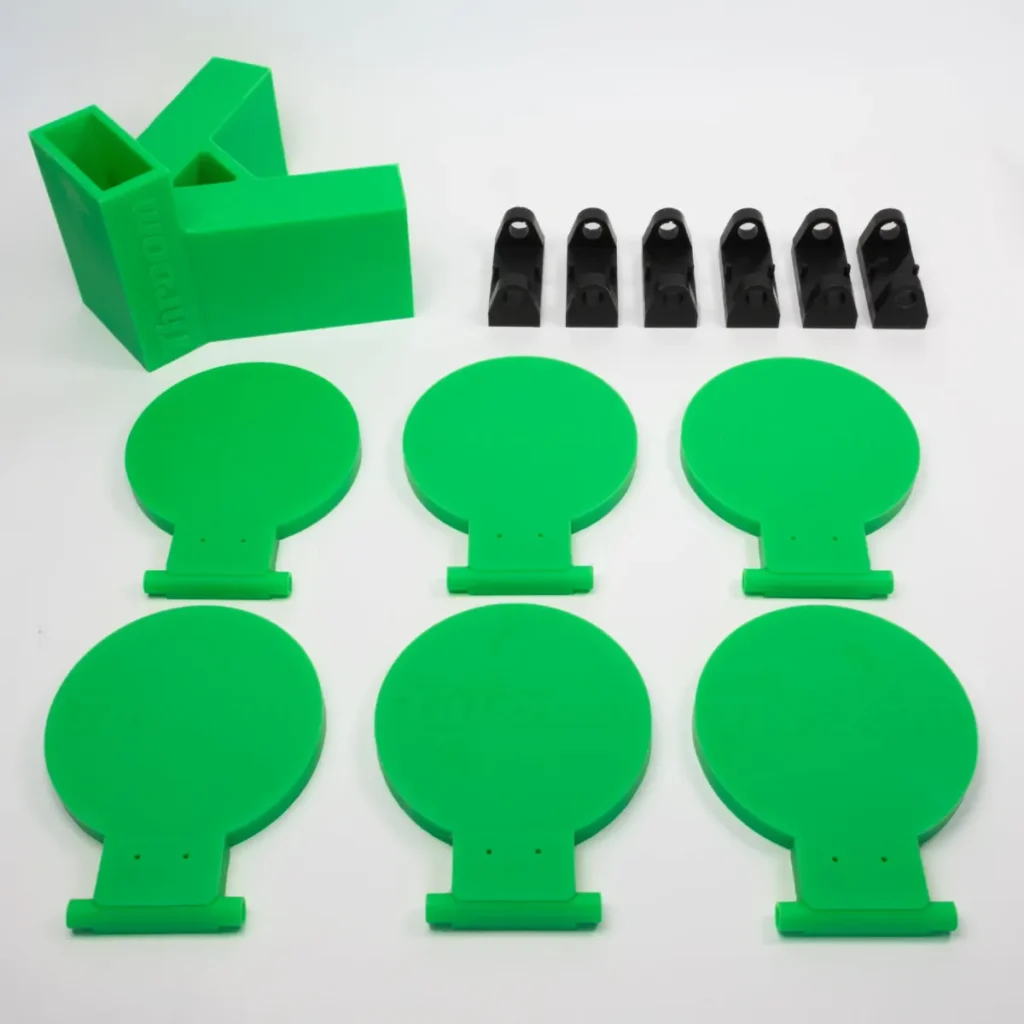 Throom® Dueling Tree Kit (6 - 6" round plates, 6 brackets, 1 alpha) - Green