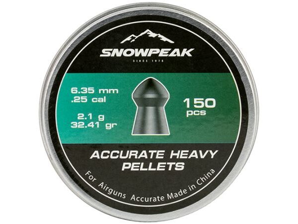 Pellets Snowpeak accurate heavy pellets 6.35mm 32.41gr